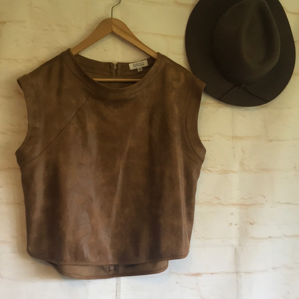 Barney’s New York faux leather top sz 10